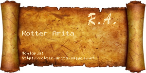 Rotter Arita névjegykártya